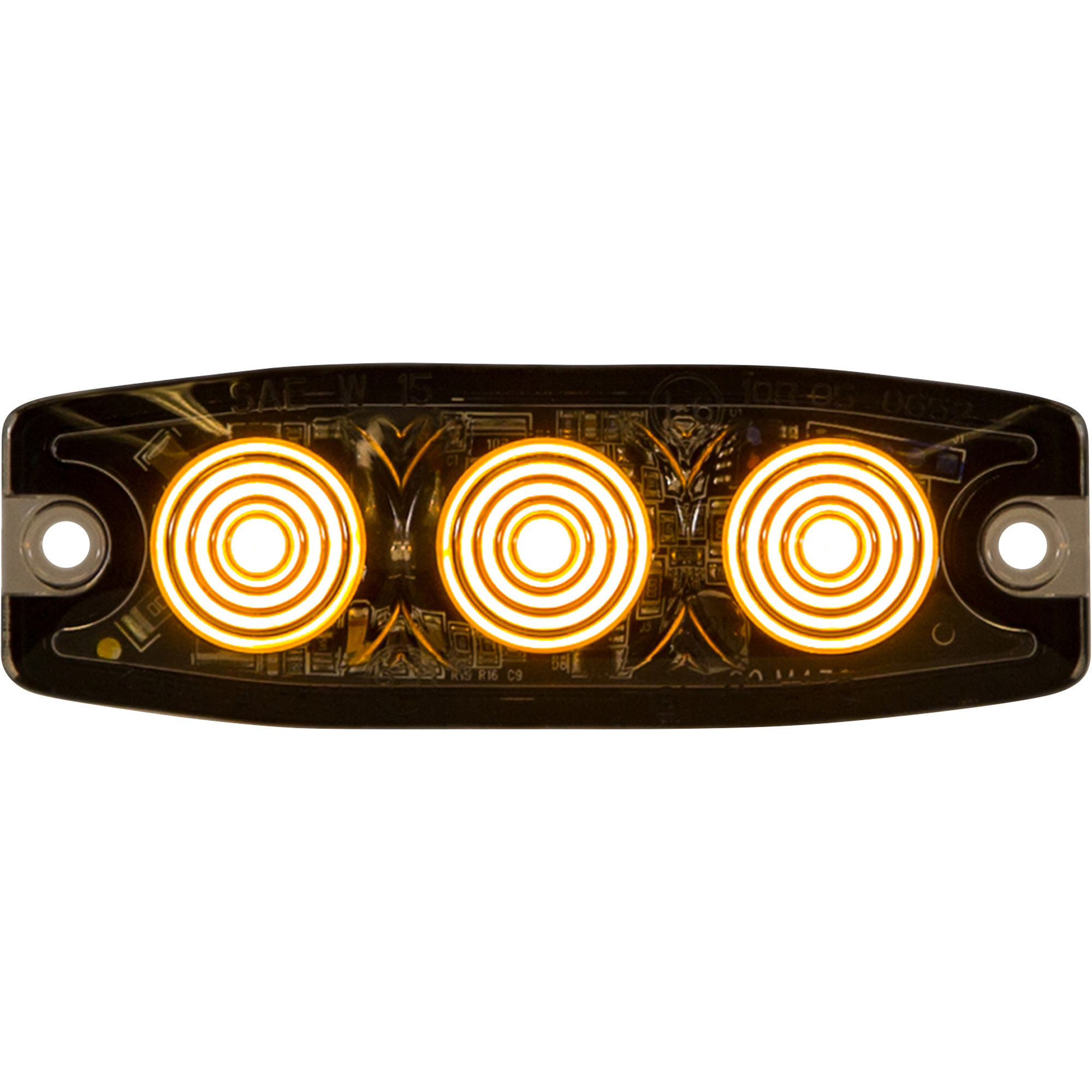 Buyers Products, 3.5in. LED Emergency Warning Flash Work Truck Strobe Light, Light Type LED, Color Amber, Lens Material Polycarbonate, Model# 8892230